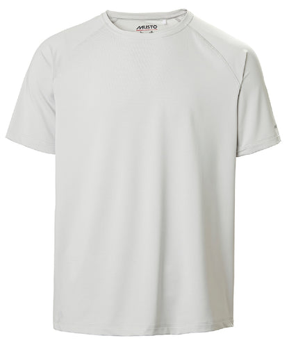 Platinum coloured Musto Mens Sunblock Short Sleeve T-Shirt on White background 