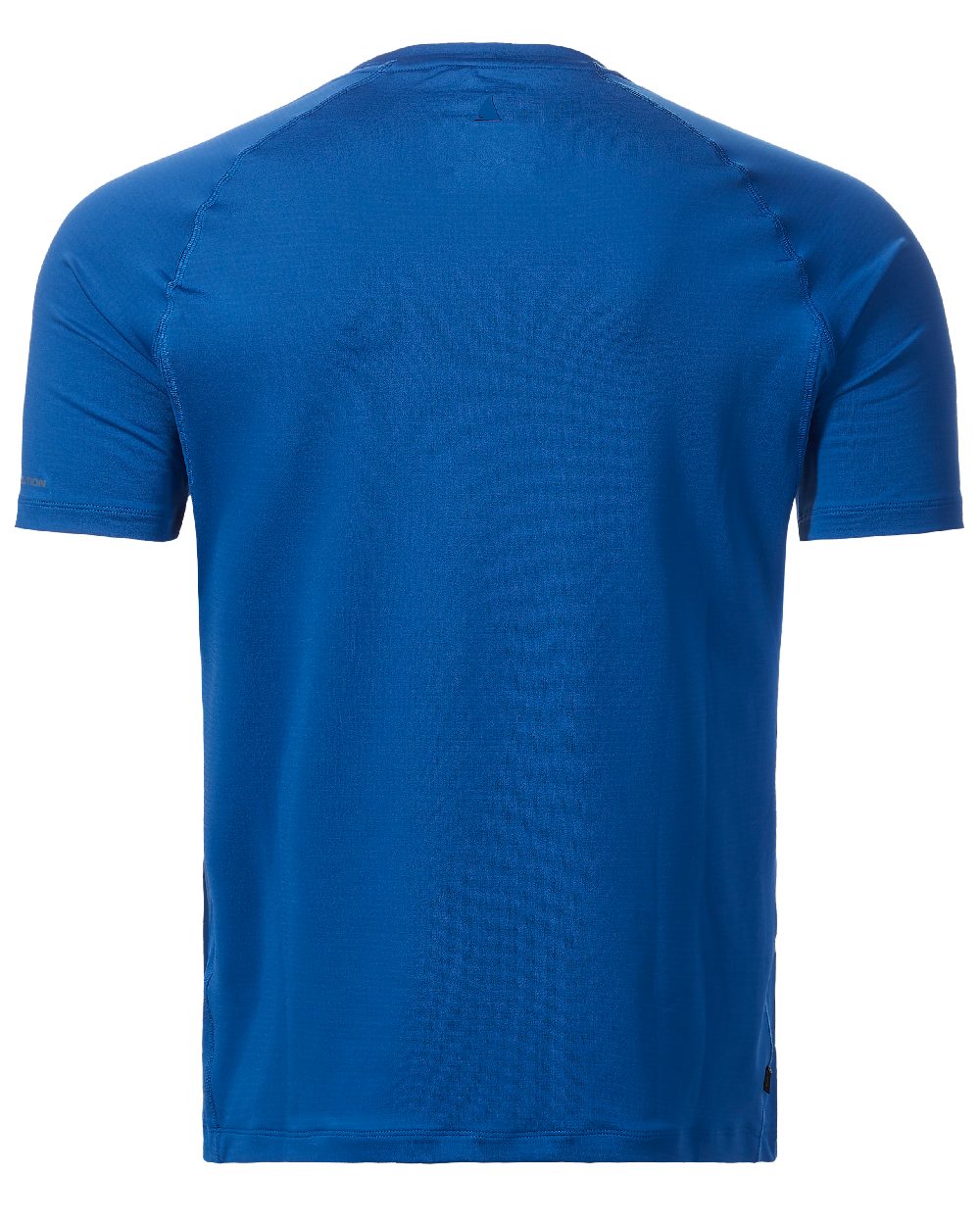 Racer Blue coloured Musto Mens Sunblock Short Sleeve T-Shirt on White background 