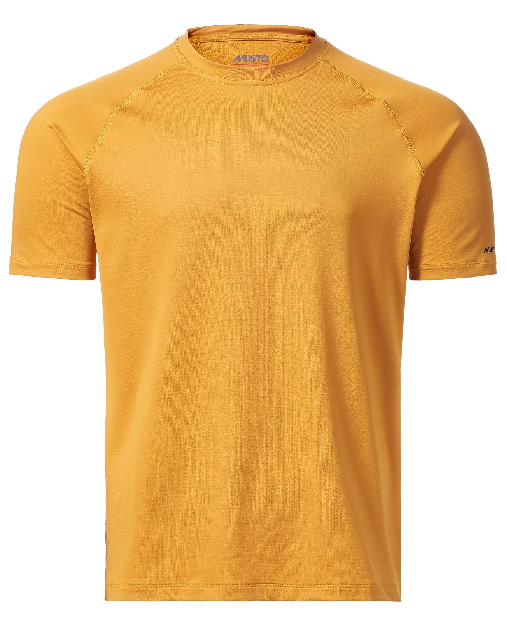 Inca Gold coloured Musto Mens Sunblock Short Sleeve T-Shirt on White background 