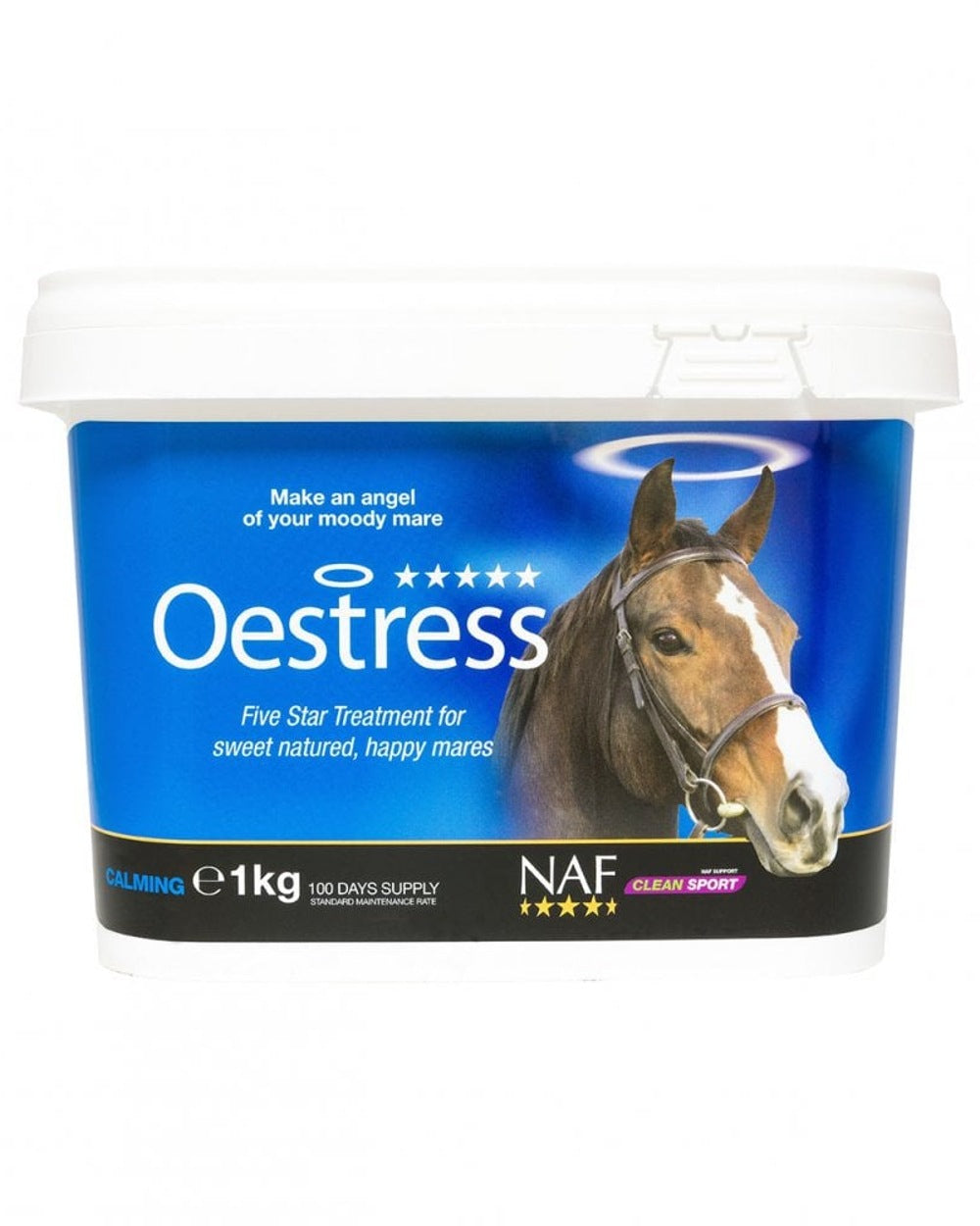 NAF Five Star Oestress 1kg on white background