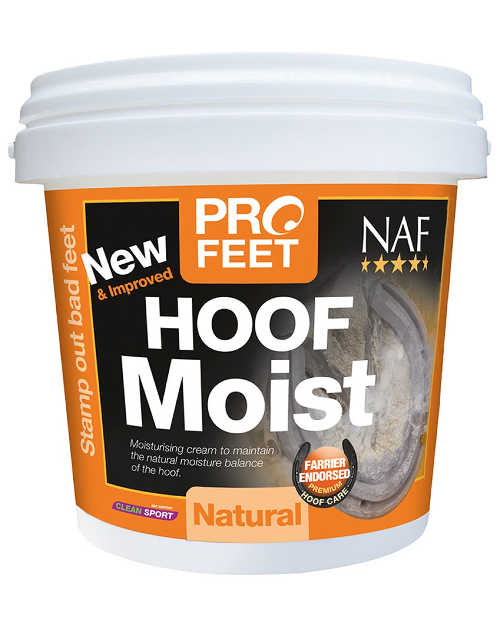 Natural coloured NAF Five Star Profeet Hoof Moist on white background