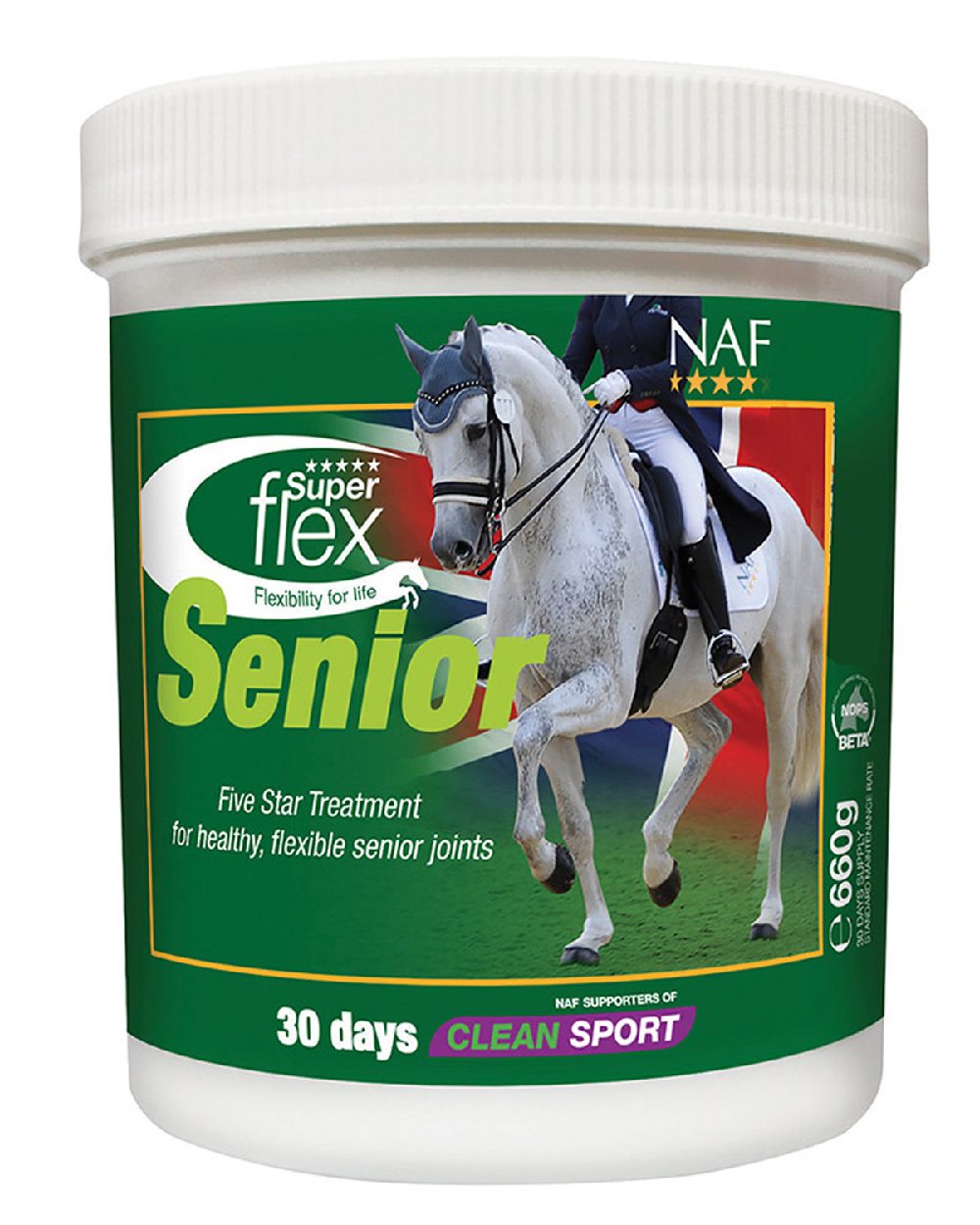 NAF Five Star Superflex Senior 660gm on white background