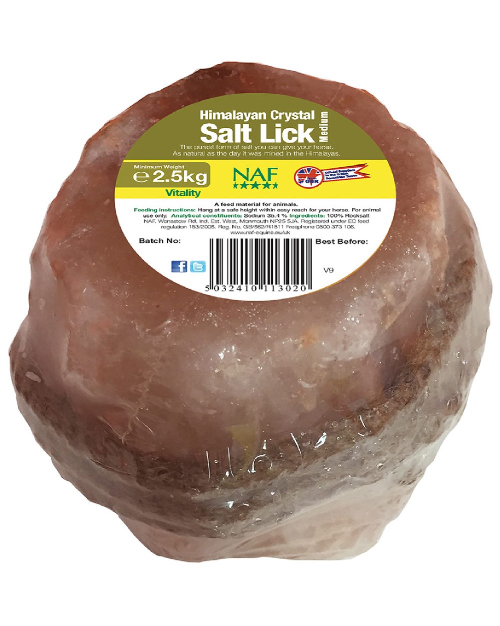 NAF Himalayan Salt Lick 2.5kg on white background