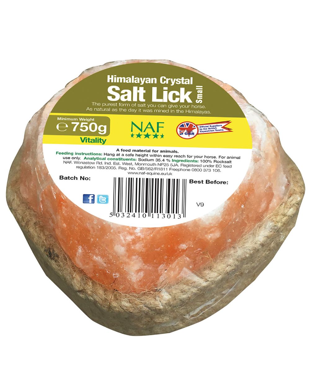 NAF Himalayan Salt Lick 750g on white background