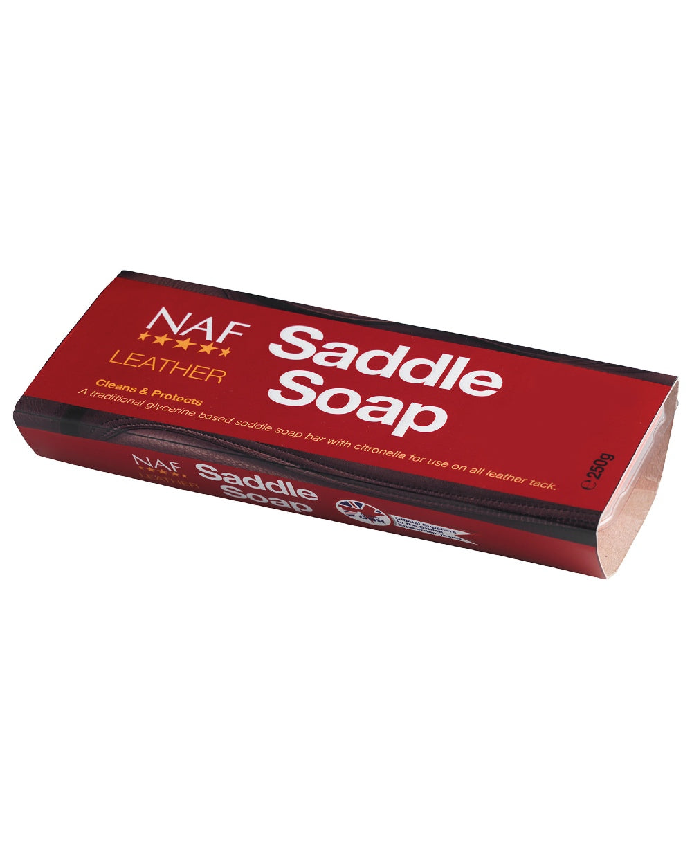 NAF Leather Saddle Soap 250gm on white background