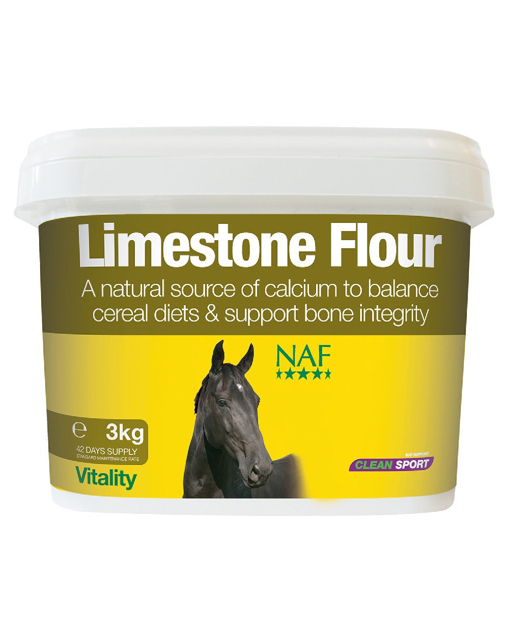 NAF Limestone Flour 3kg on white background