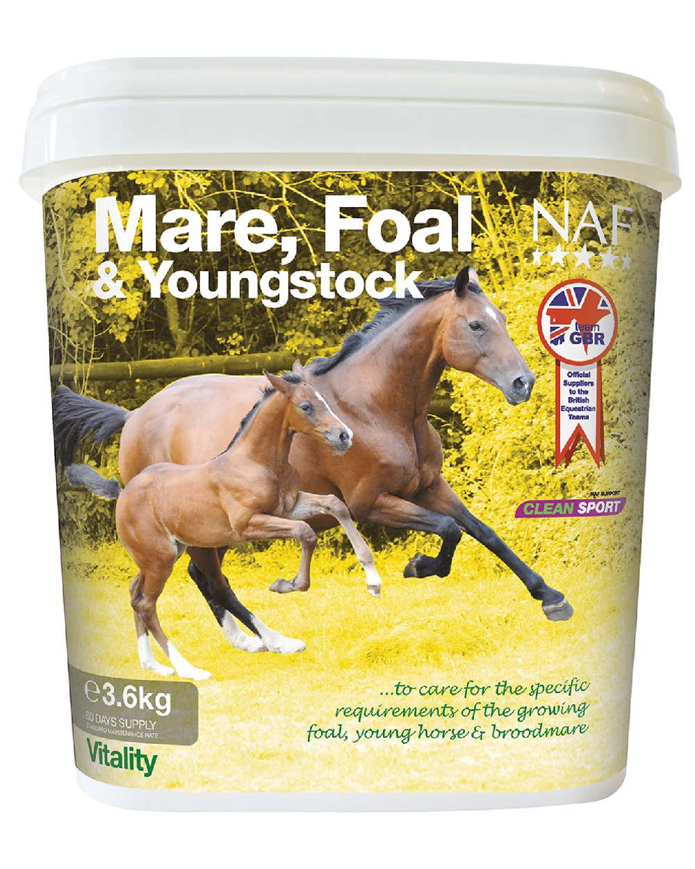 NAF Mare, Foal & Youngstock Supplement 3.6kg on white background