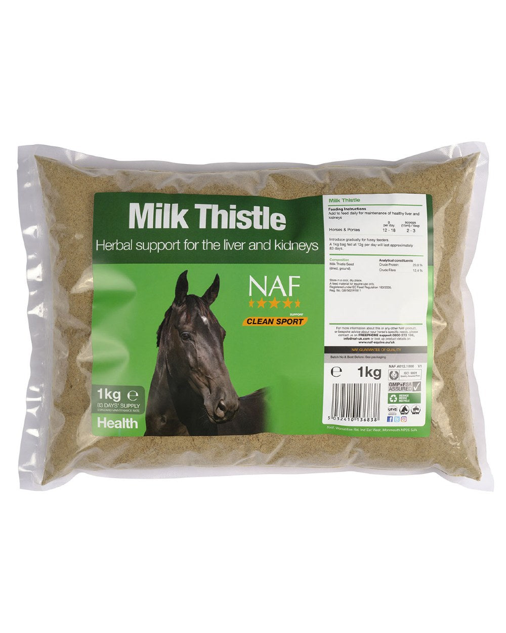 NAF Milk Thistle 1kg on white background