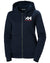 Navy Coloured Helly Hansen Womens HH Logo Full Zip Hoodie on a white background #colour_navy