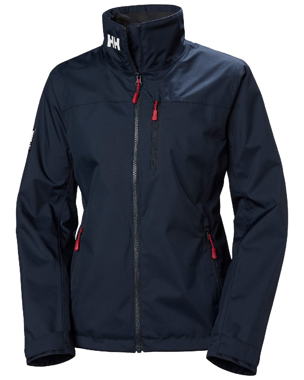 Navy coloured Helly Hansen Womens Crew Sailing Jacket 2.0 on white background