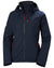 Navy coloured Helly Hansen womens crew hooded sailing jacket 2.0 on white background #colour_navy