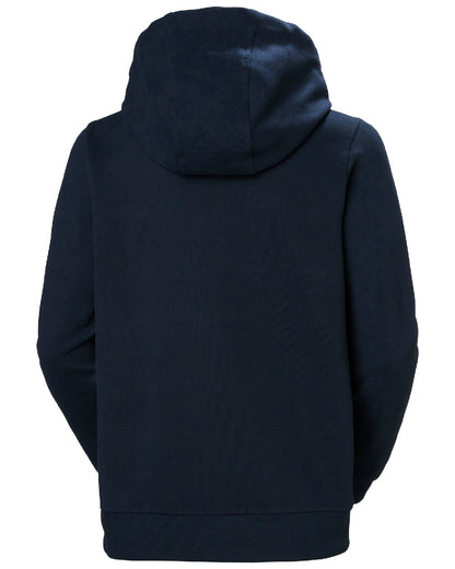 Navy Coloured Helly Hansen Womens HH Logo Full Zip Hoodie on a white background 