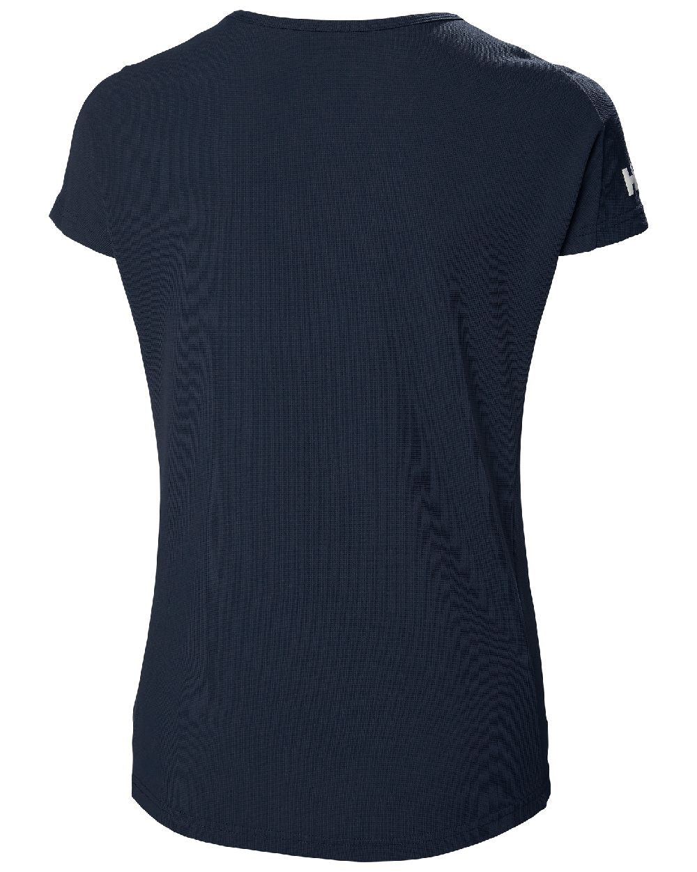 Navy coloured Helly Hansen womens crewline quick dry top on white background
