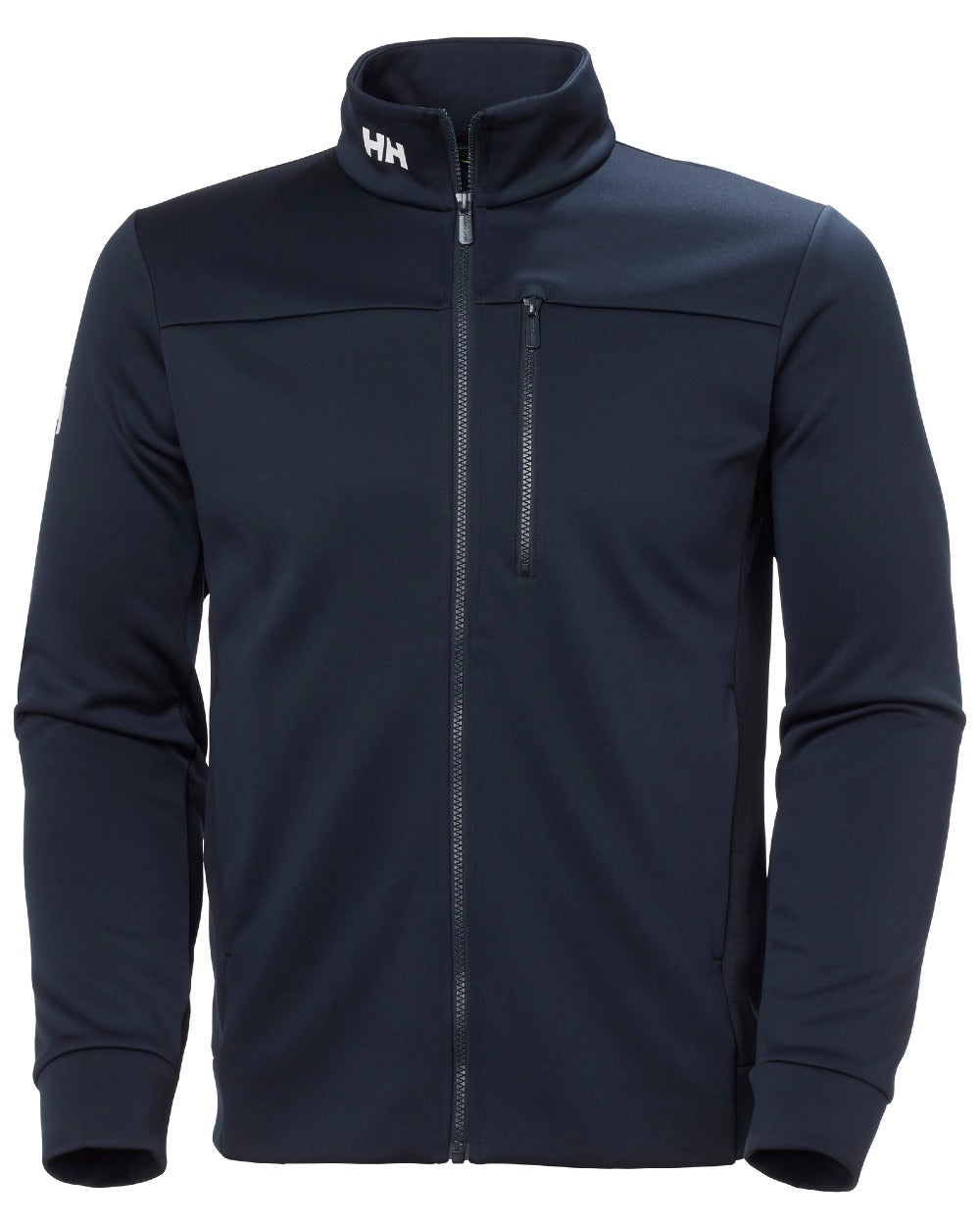 Navy coloured Helly Hansen Mens Crew Fleece Jacket on white background