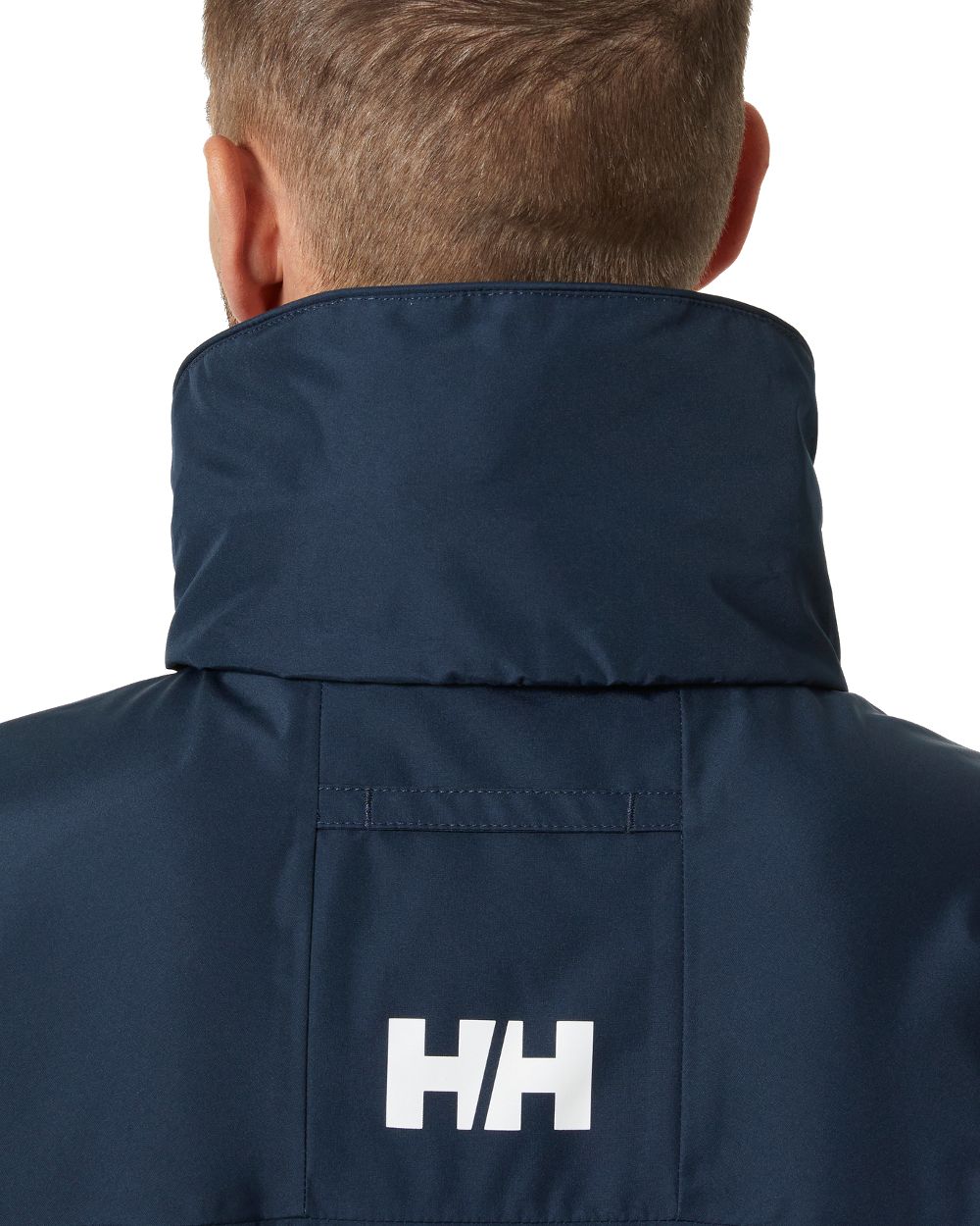 Navy coloured Helly Hansen Mens Salt Inshore Jacket on white background 