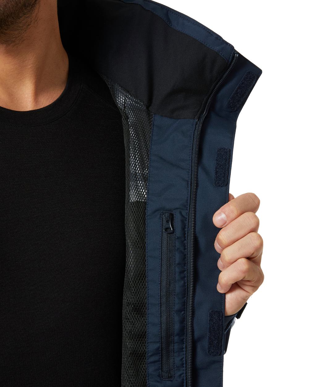 Navy coloured Helly Hansen Mens Salt Inshore Jacket on white background