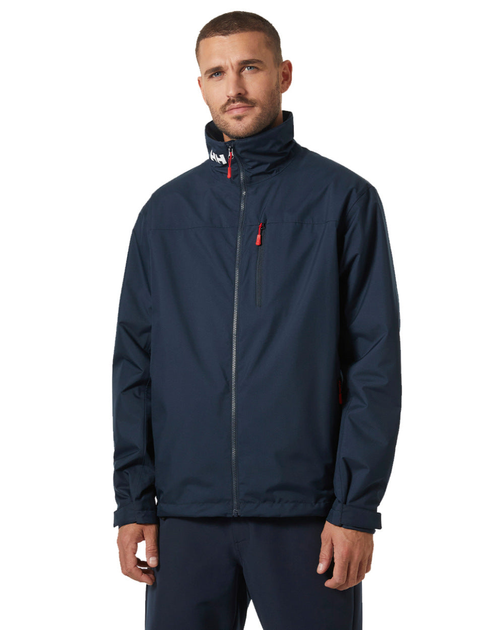 Navy Coloured Helly Hansen Mens Crew Midlayer Jacket 2 On A White Background