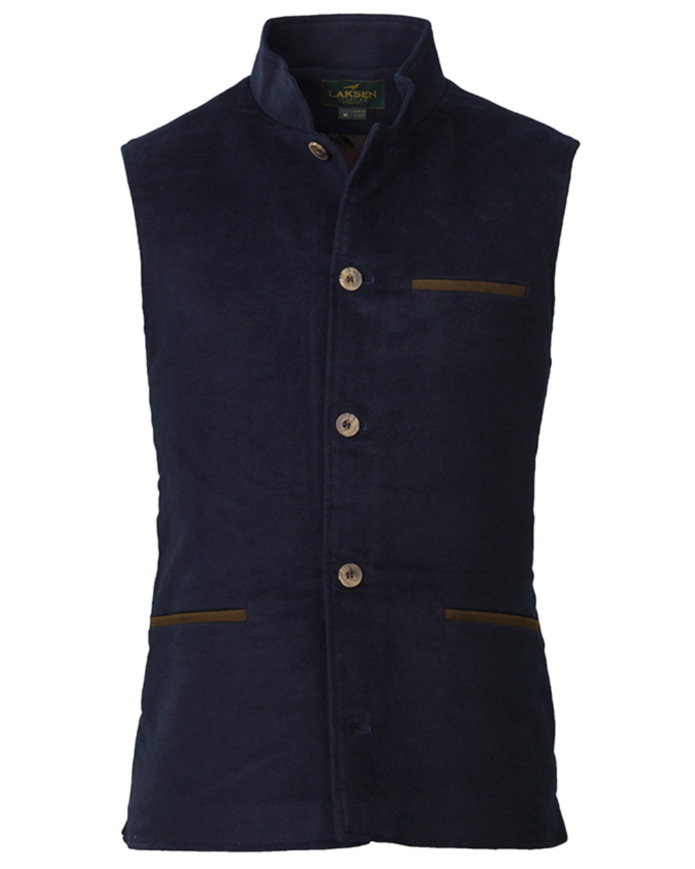 Navy Coloured Laksen Belgravia Fife Vest On A White Background