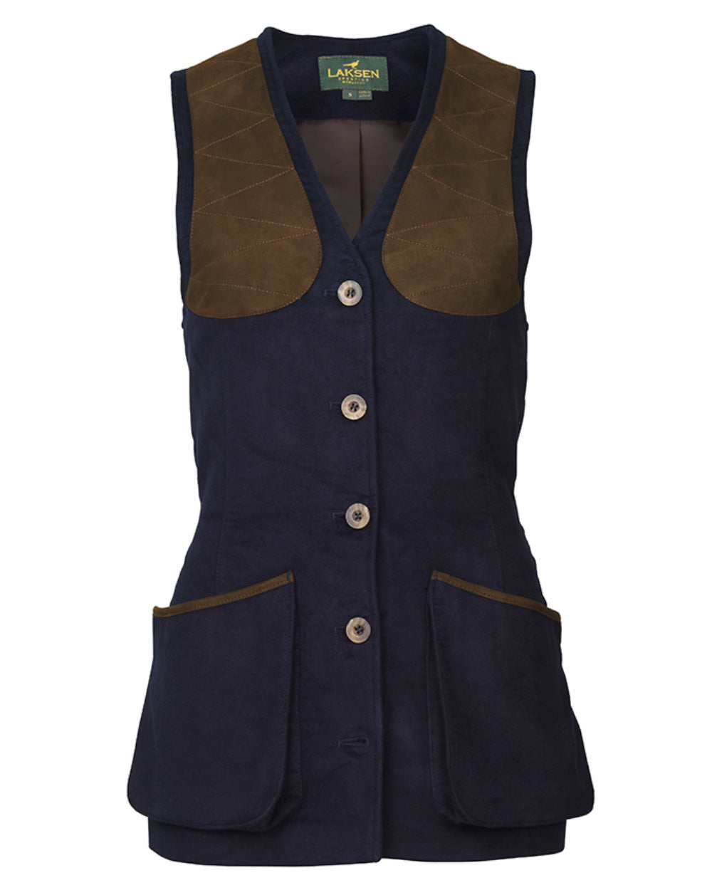 Navy Coloured Laksen Lady Belgravia Beauly Shooting Vest On A White Background
