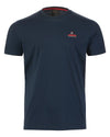 Navy Coloured Musto Mens Nautic Short Sleeve T-Shirt On A White Background #colour_navy
