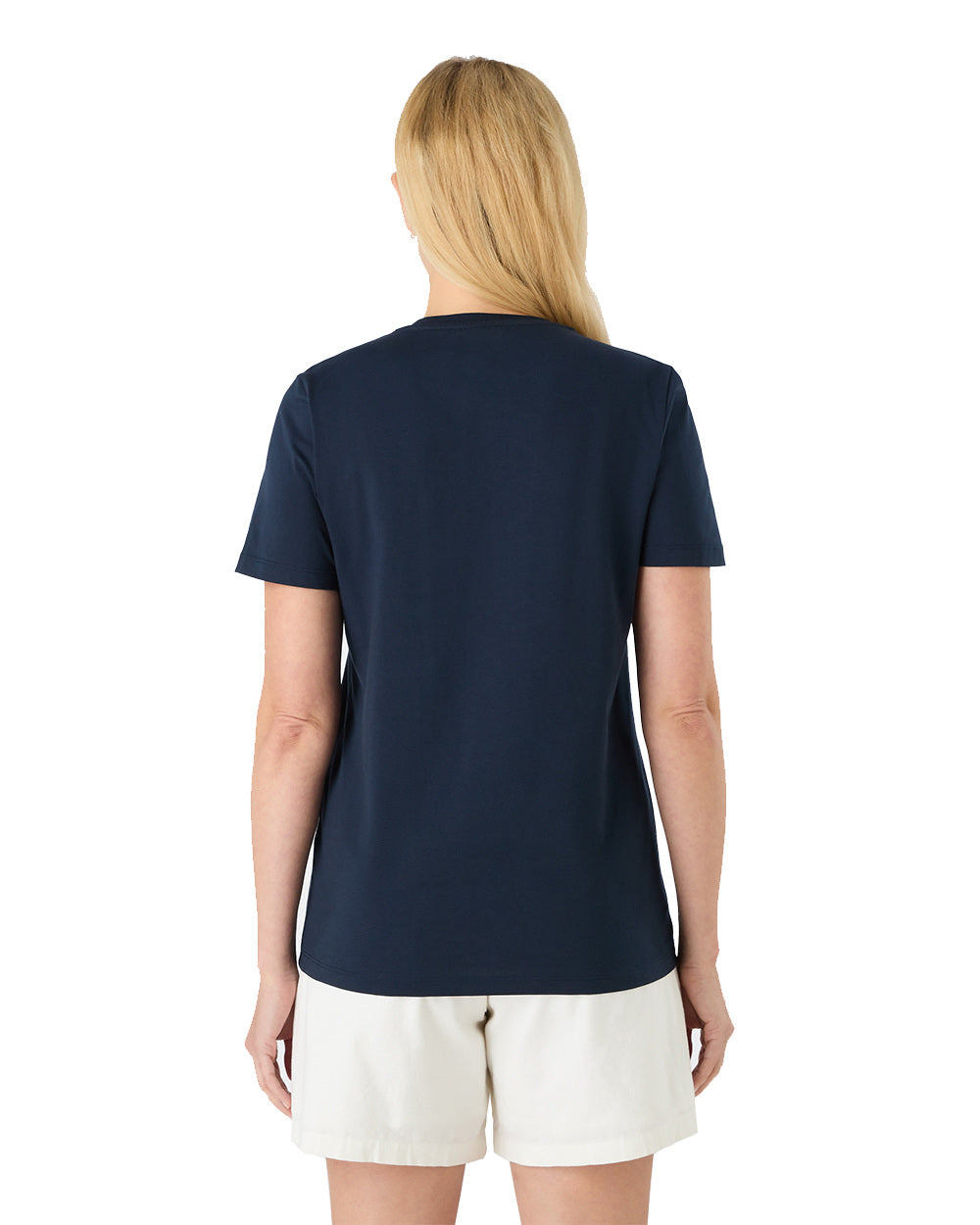 Navy Coloured Musto Womens 1964 Short Sleeve T-Shirt On A White Background 