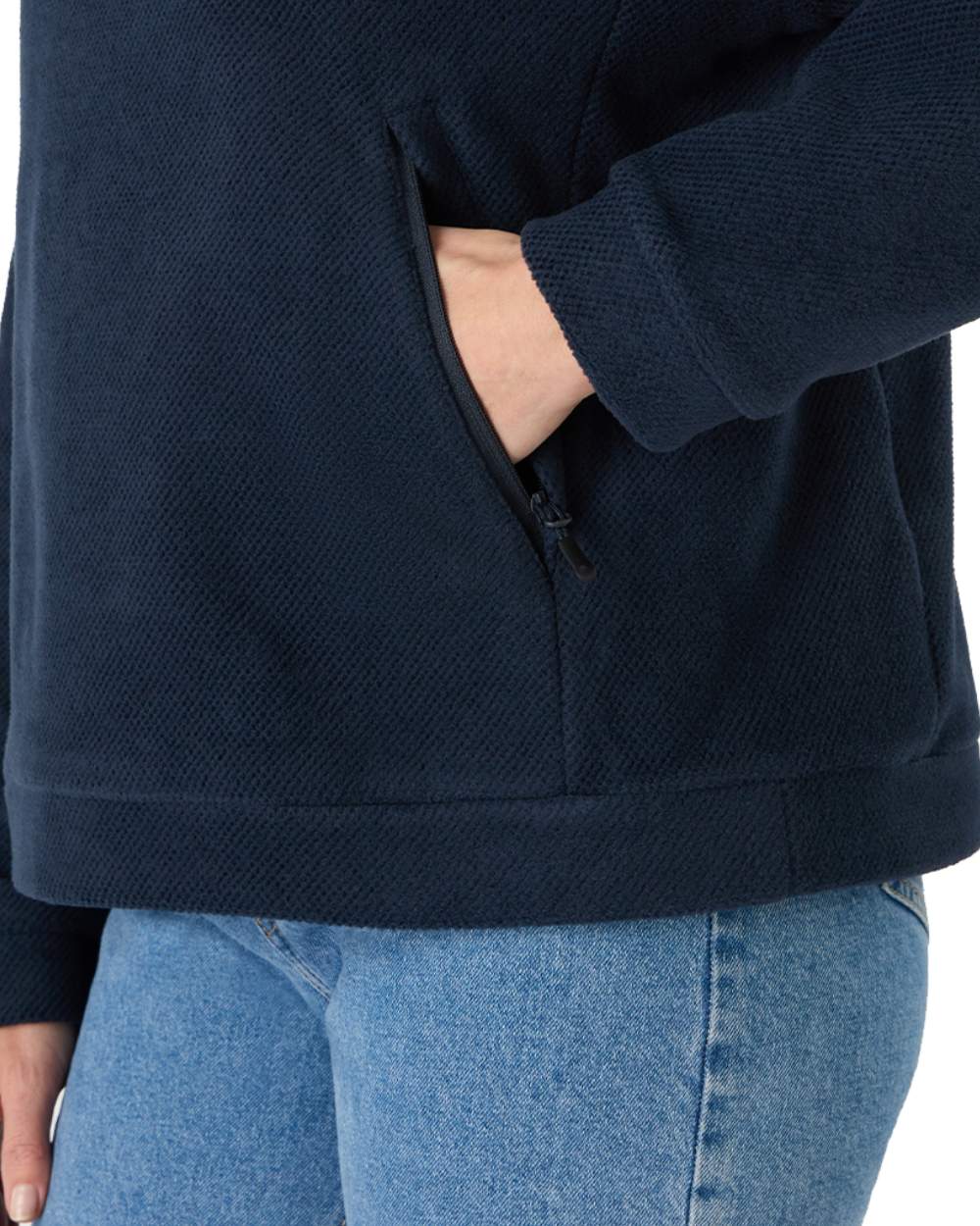Navy Coloured Musto Womens Classic Fleece Pullover On A White Background