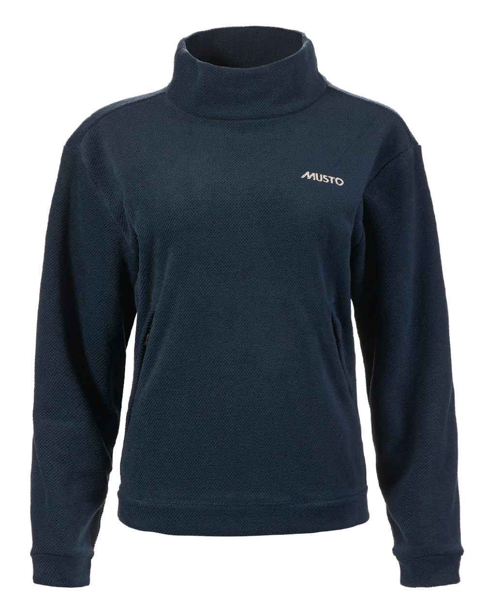 Navy Coloured Musto Womens Classic Fleece Pullover On A White Background