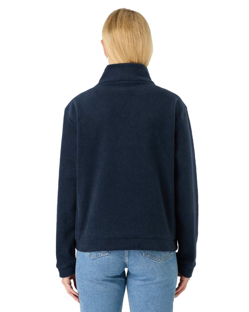Navy Coloured Musto Womens Classic Fleece Pullover On A White Background