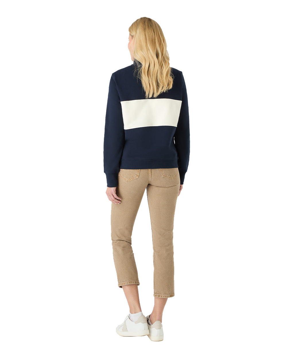 Navy Coloured Musto Womens Classic Half Zip Sweatshirt On A White Background