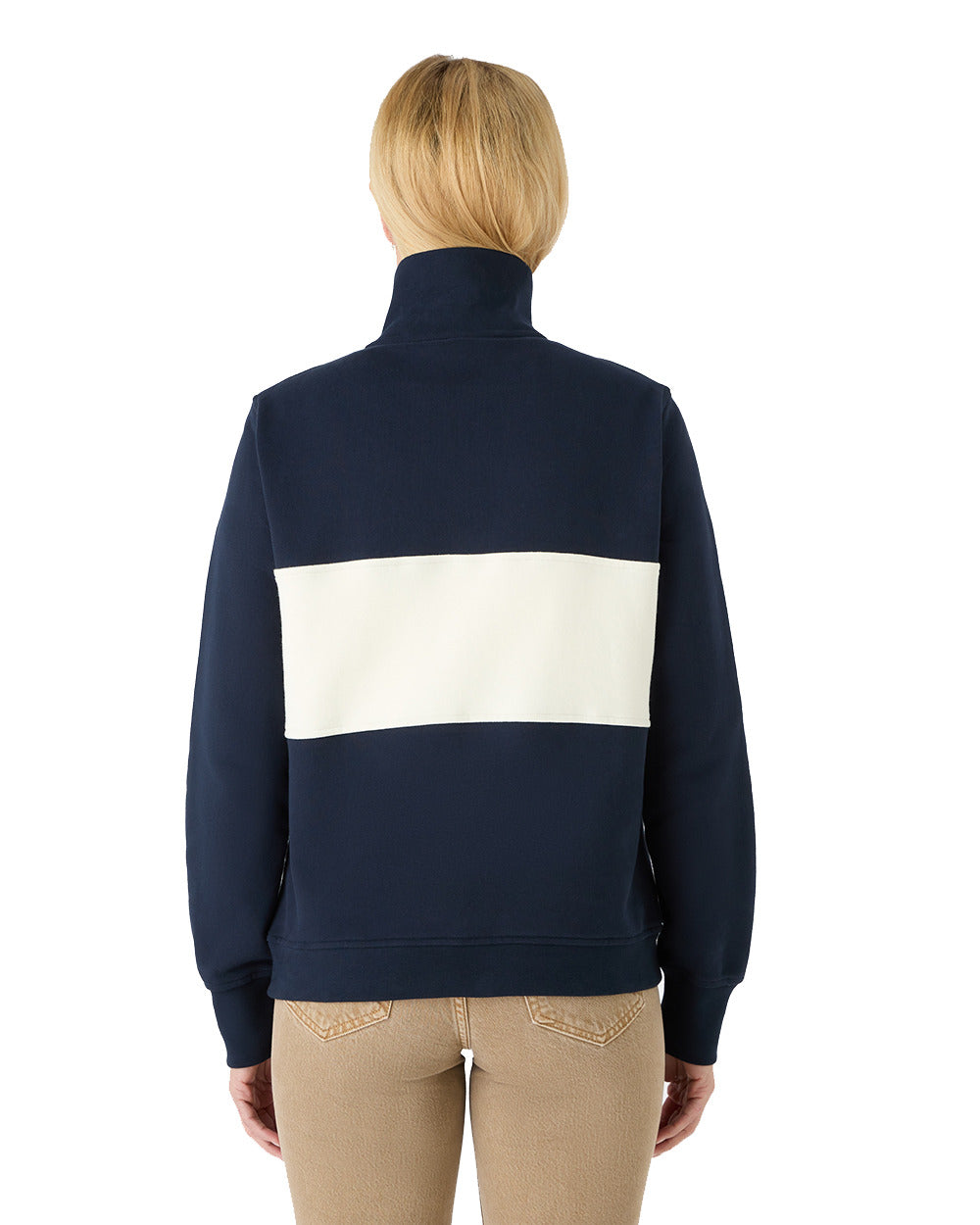 Navy Coloured Musto Womens Classic Half Zip Sweatshirt On A White Background