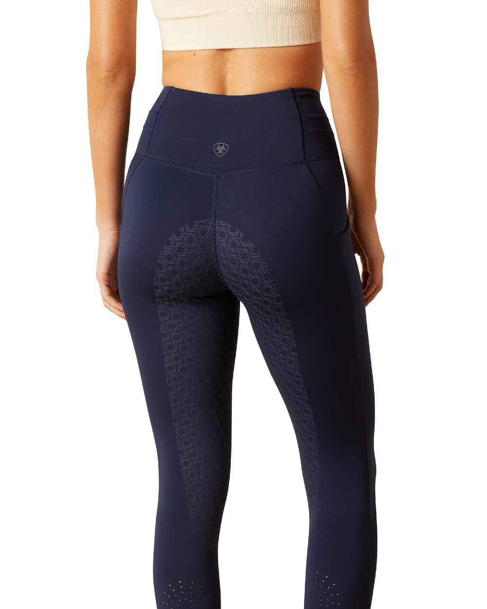 Navy Eclipse Coloured Ariat Womens Eos 2.0 Full Seat Tight On A White Background