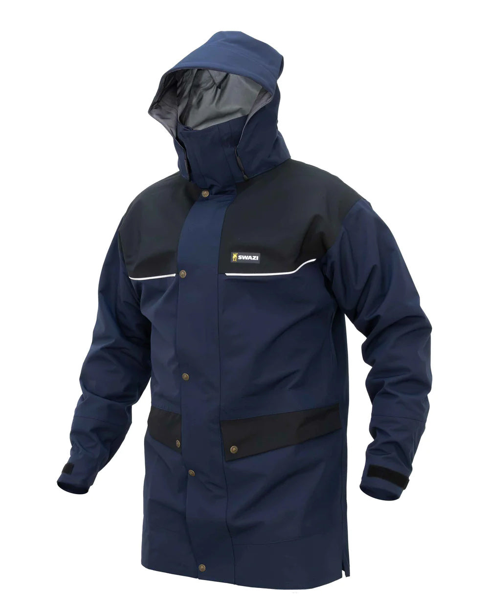 Navy Black Coloured Swazi Torrent Jacket On A White Background