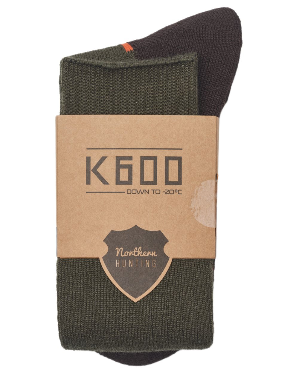 Dark Green coloured Northern Hunting K600 Extra Warm Hunting Socks on white background