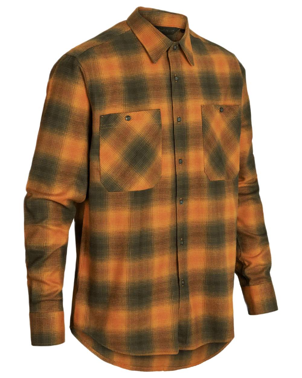 Buckthorn coloured Northern Hunting Mens Alvin Cotton Shirt on white background