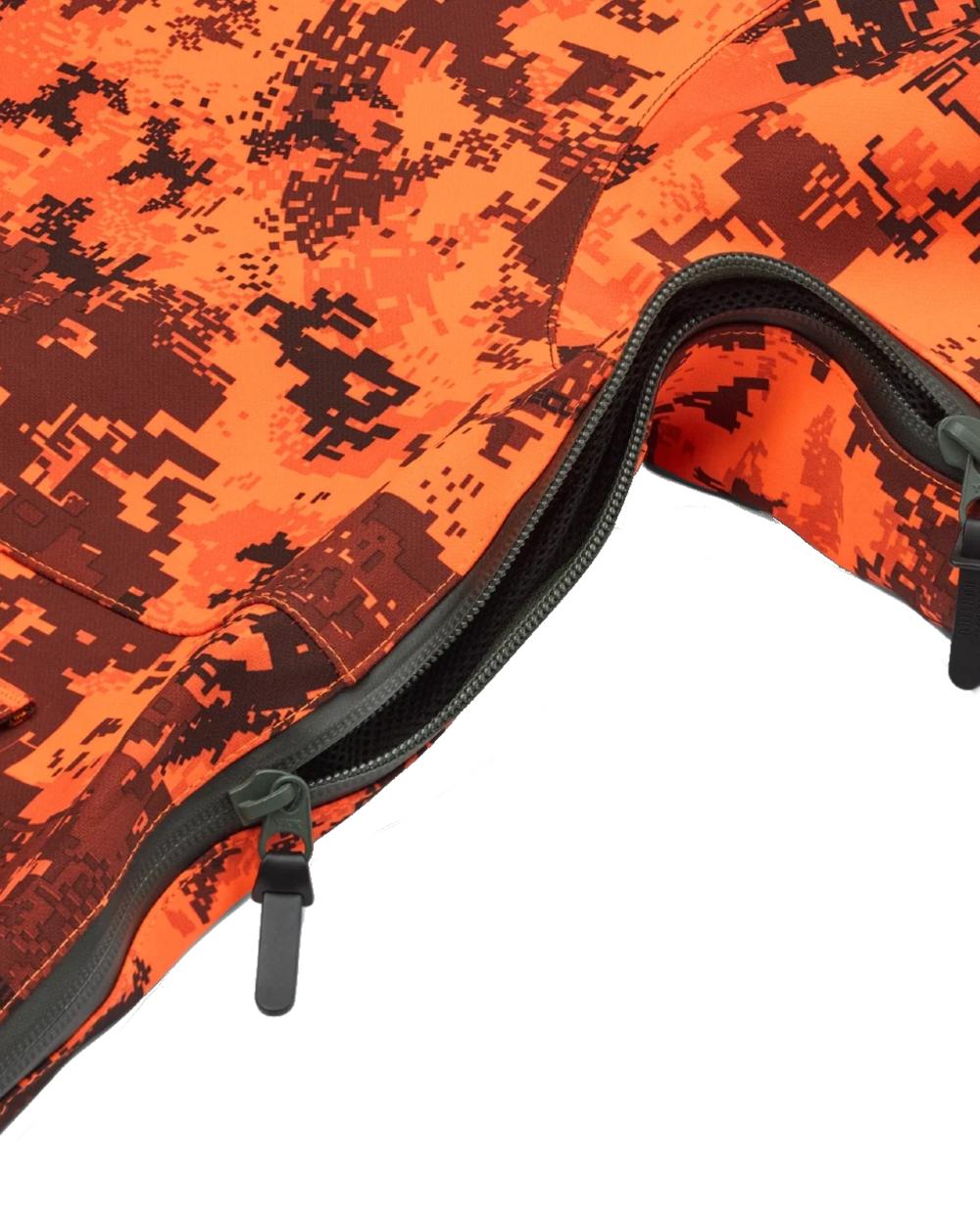 Dark Green Orange Blaze coloured Northern Hunting Mens Falkor Aks Waterproof Hunting Jacket on white background
