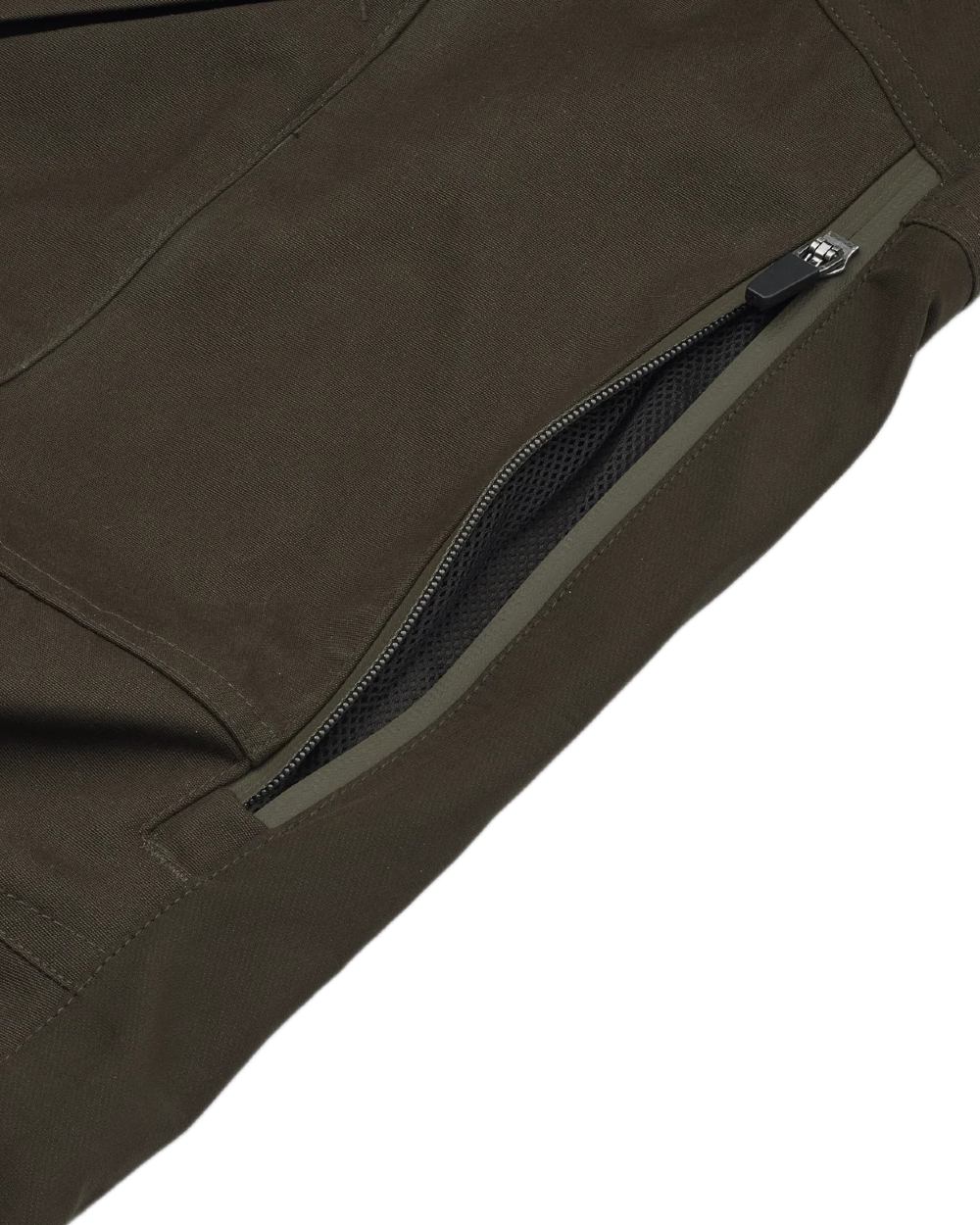 Dark Green coloured Northern Hunting Mens Falkor Vorg Waterproof Hunting Trousers on white background