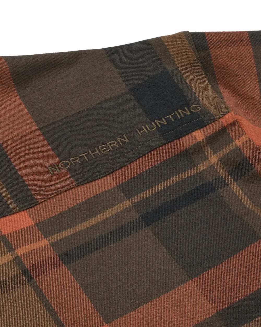 Orange coloured Northern Hunting Mens Fjord Organic Cotton Shirt on white background