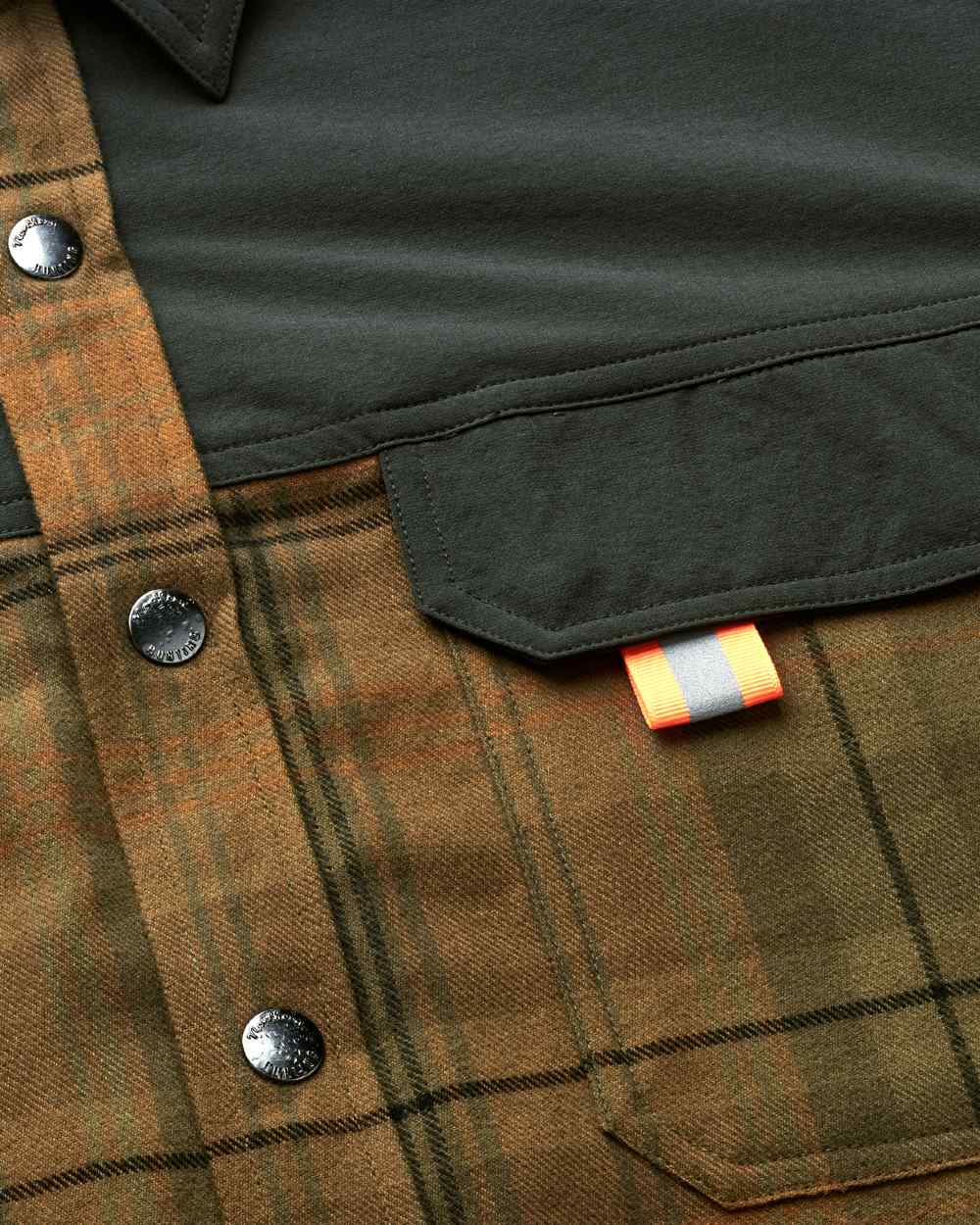 Brown coloured Northern Hunting Mens Kjall Cotton Flannel Shirt on white background