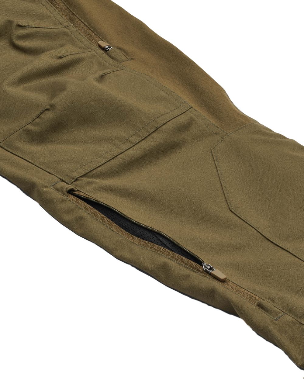 Olive coloured Northern Hunting Mens Trond Pro Outdoor Trousers on white background