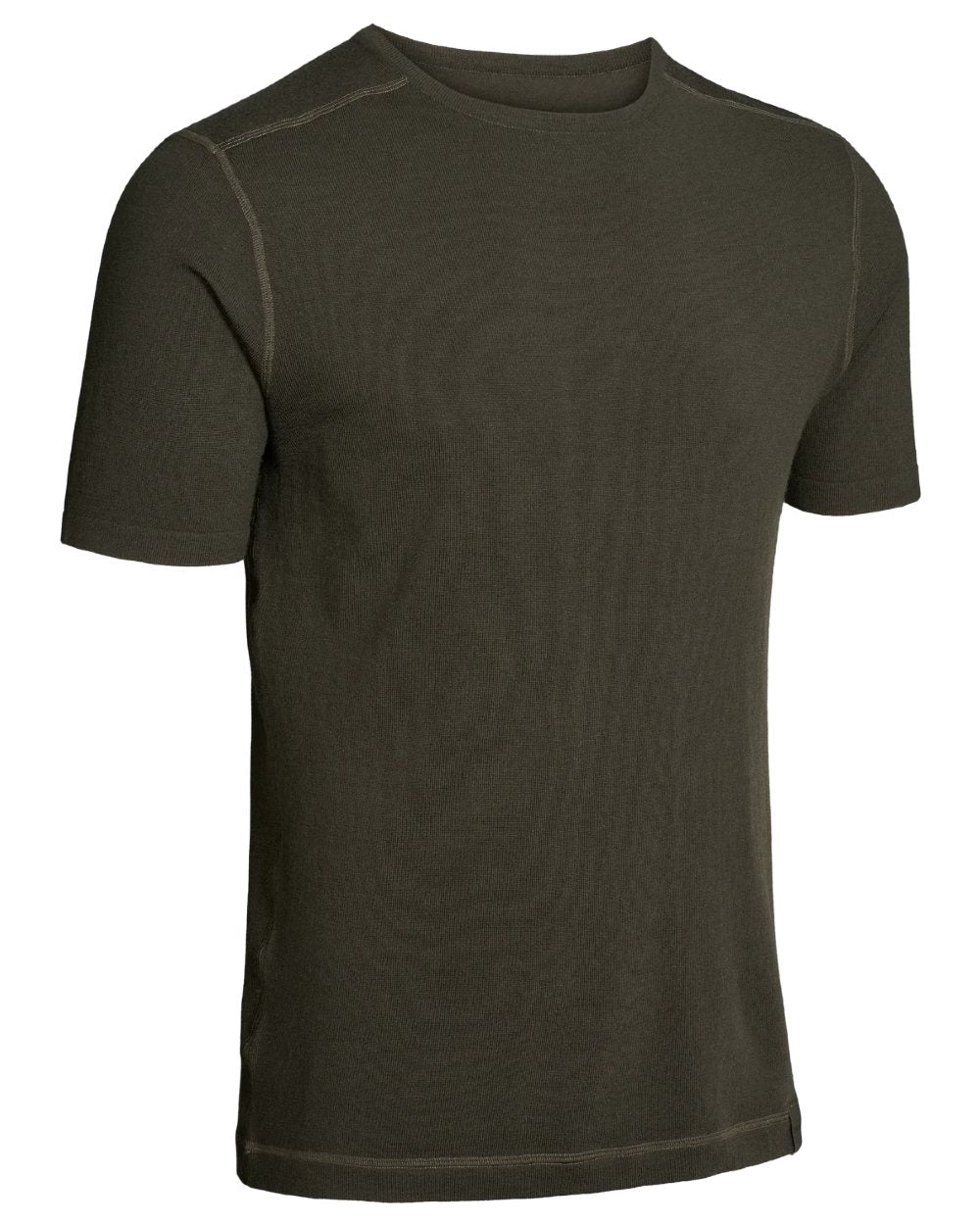 Dark Green coloured Northern Hunting Norr Alk Short Sleeve Baselayer Top on white background