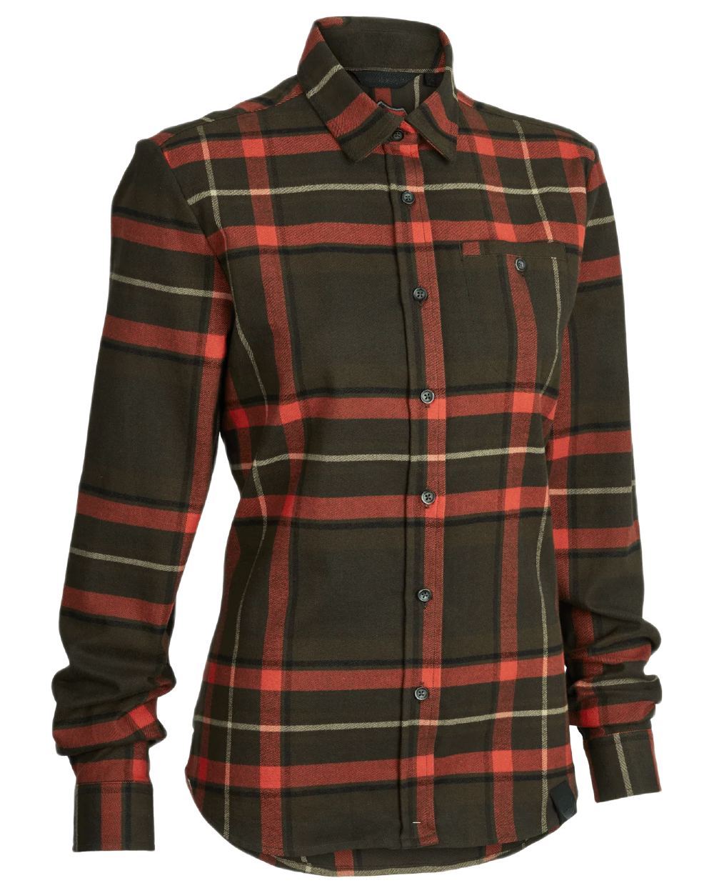 Orange coloured Northern Hunting Womens Alba Cotton Shirt on white background