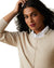 Oatmeal Coloured Ariat Womens Peninsula Sweater On A White Background #colour_oatmeal
