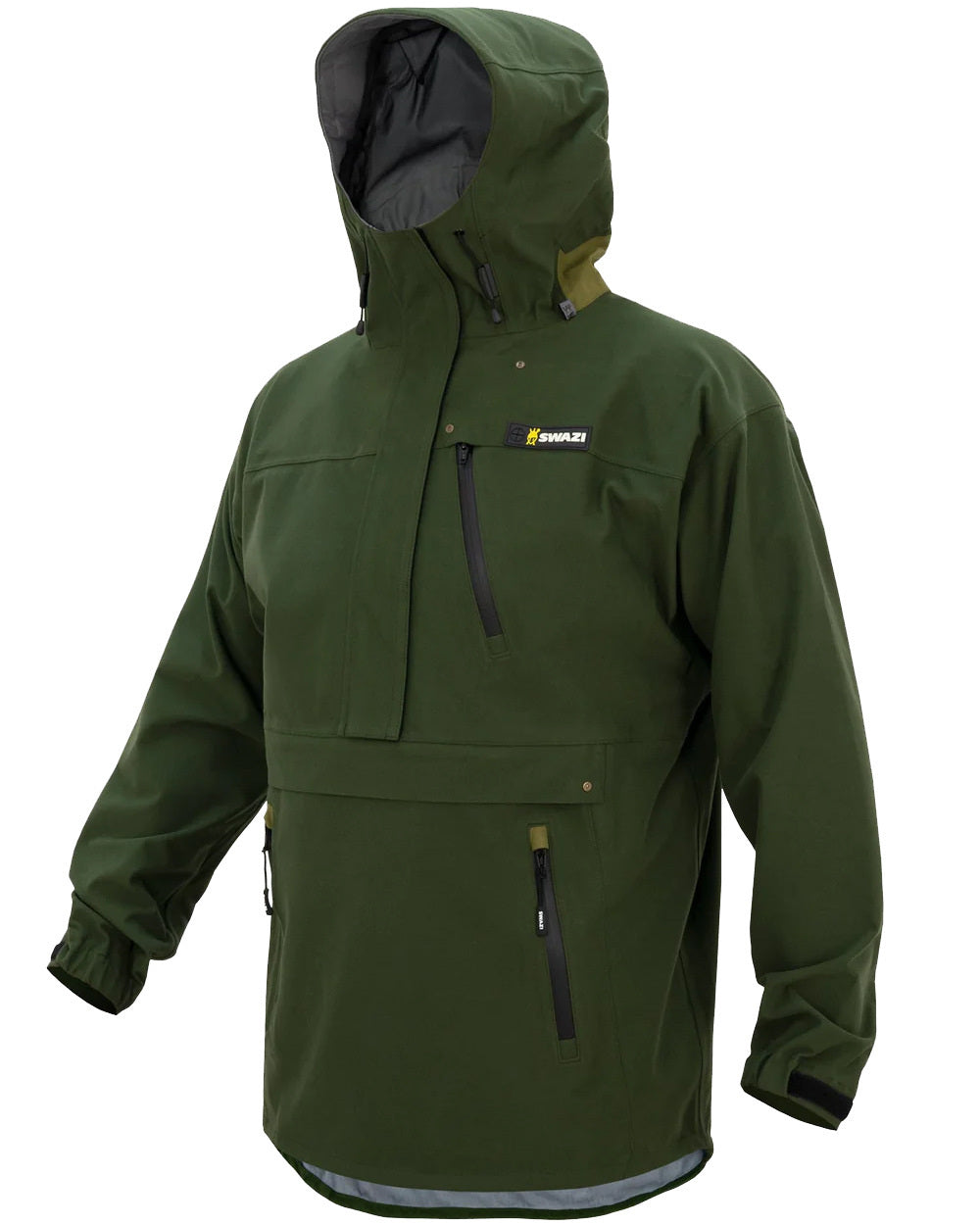 Olive Coloured Swazi Kagoule Jacket On A White Background