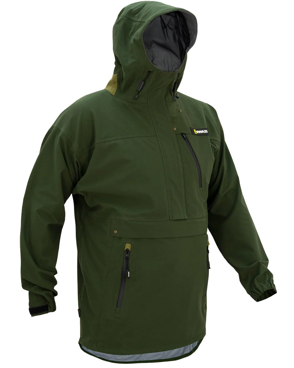 Olive Coloured Swazi Kagoule Jacket On A White Background