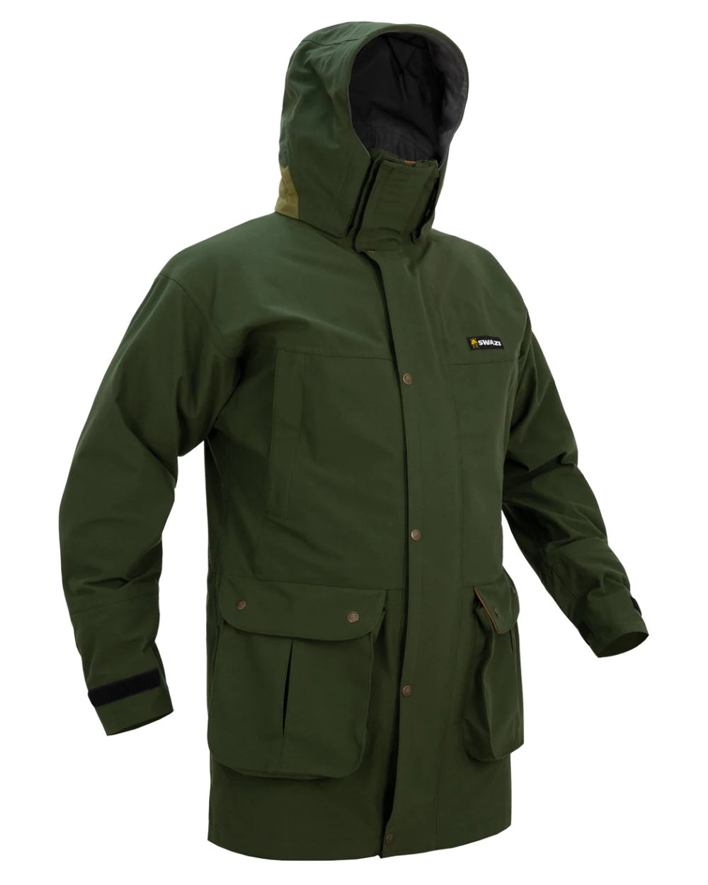 Olive Coloured Swazi Wapiti Xp Jacket On A White Background