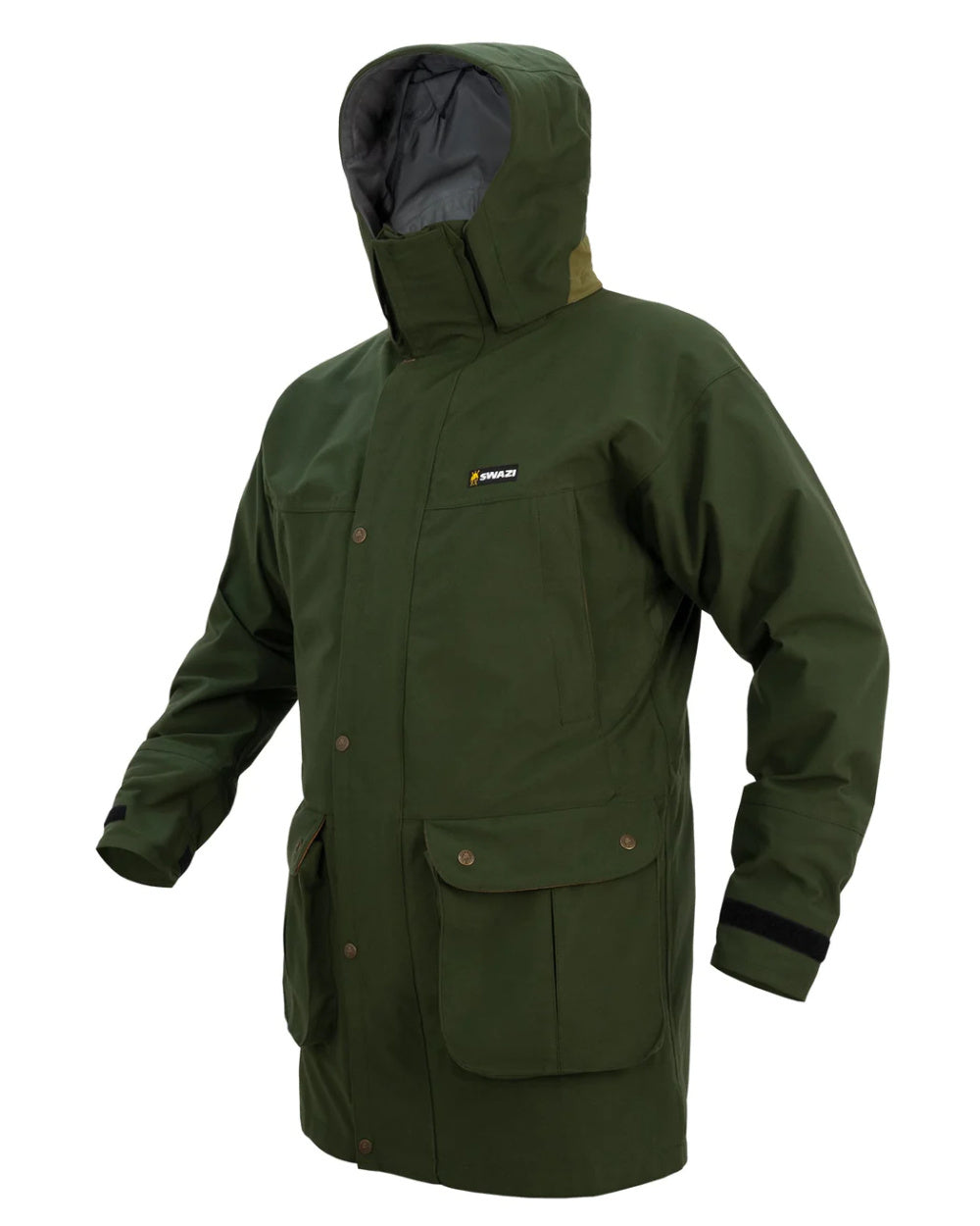 Olive Coloured Swazi Wapiti Xp Jacket On A White Background