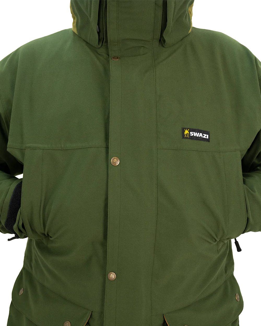 Olive Coloured Swazi Wapiti Xp Jacket On A White Background