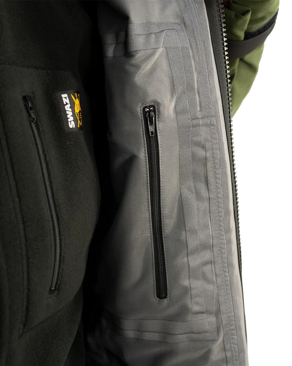 Olive Coloured Swazi Wapiti Xp Jacket On A White Background