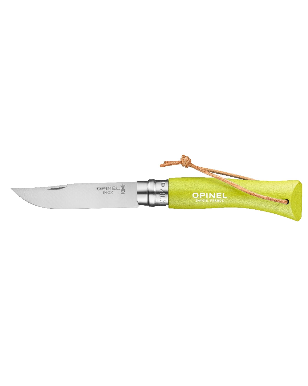 Anise coloured Opinel Colorama Trekking Knife on white background