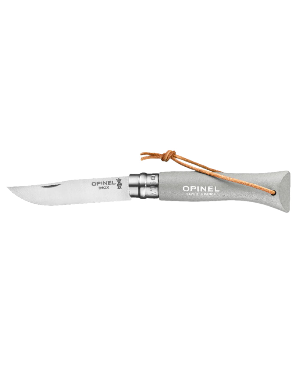 Cloud coloured Opinel Colorama Trekking Knife on white background